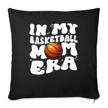 In My Basketball Mom Era - Basketball féminin mignon - Housse de coussin décorative 45 x 45 cm - noir - Devant