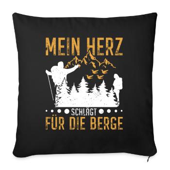 Wandern Berge Wanderausflug Bergen Wanderer Humor - Sofakissenbezug 45 x 45 cm - Schwarz - Vorne