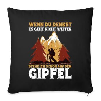 Wandern Wanderausflug Bergen Bergsteiger - Sofakissenbezug 45 x 45 cm - Schwarz - Vorne