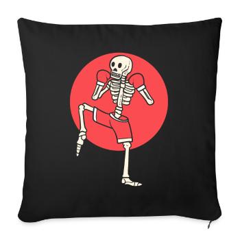 Muay Thai Skelett Muay Thai Instructor - Sofakissenbezug 45 x 45 cm - Schwarz - Vorne