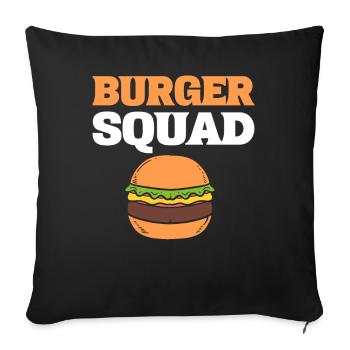 Burger Squad Fastfood -Liebhaber - Sofakissenbezug 45 x 45 cm - Schwarz - Vorne