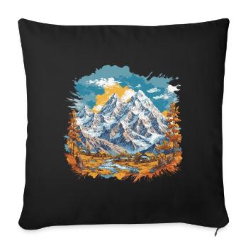 Breathtaking natural panorama Hiking & Mountains - Sofa pillowcase 17,3'' x 17,3'' (45 x 45 cm) - black - Front