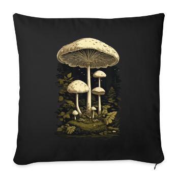 Vintage Magic Mushrooms Mushroom Goa Party Vibes - Housse de coussin décorative 45 x 45 cm - noir - Devant
