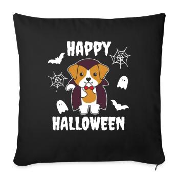 Jack Russell Happy Halloween Cute Vampire Costume - Sofa pillowcase 17,3'' x 17,3'' (45 x 45 cm) - black - Front