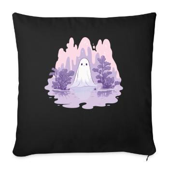 Halloween Groovy Ghost Hippie Slime Vintage - Sofa pillowcase 17,3'' x 17,3'' (45 x 45 cm) - black - Front