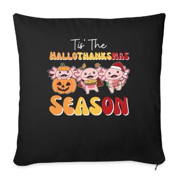 Tis' the Hallothanksmas Season Axolotl - Sofa pillowcase 17,3'' x 17,3'' (45 x 45 cm) - black - Front