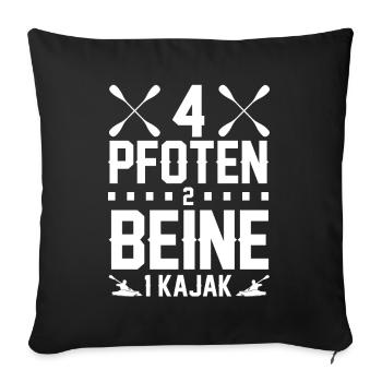Kajakfahrer Kajak Paddler Paddler Kajakfahren - Sofakissenbezug 45 x 45 cm - Schwarz - Vorne