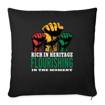 Rich In Heritage Flourishing In The Moment Men - Sofa pillowcase 17,3'' x 17,3'' (45 x 45 cm) - black - Front