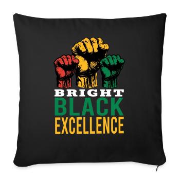 Bright Black Excellence Hommes Femmes Femmes Afro Black - Housse de coussin décorative 45 x 45 cm - noir - Devant