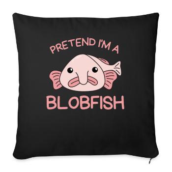 Imagine I'm a blob fish Halloween - Sofa pillowcase 17,3'' x 17,3'' (45 x 45 cm) - black - Front