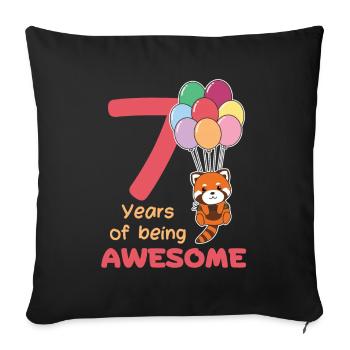 Panda roux pour les enfants de 7 ans - Housse de coussin décorative 45 x 45 cm - noir - Devant