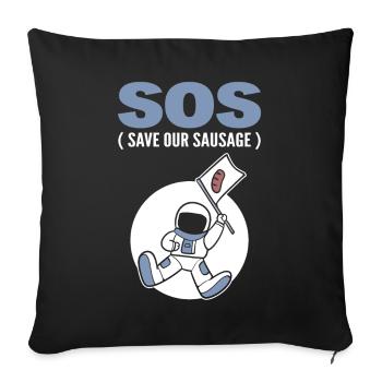 Wurstliebhaber Fleischesser - Sofakissenbezug 45 x 45 cm - Schwarz - Vorne