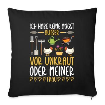 Gartenarbeit Schrebergarten Gärtnern Blumen Garten - Sofakissenbezug 45 x 45 cm - Schwarz - Vorne