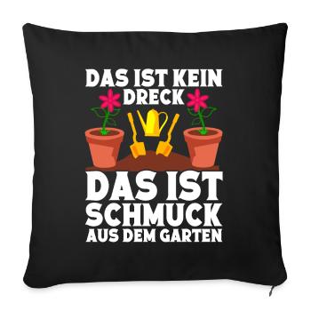 Blumen Gärtnerin Hobbygärtner Gartenarbeit - Sofakissenbezug 45 x 45 cm - Schwarz - Vorne