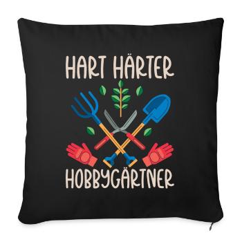 Schrebergarten Gartenbau Gartenarbeit - Sofakissenbezug 45 x 45 cm - Schwarz - Vorne