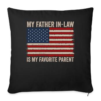 Mon beau-père est mon parent préféré - Housse de coussin décorative 45 x 45 cm - noir - Devant