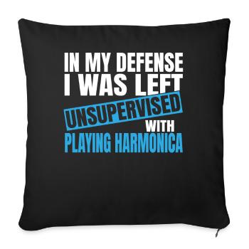 Pour ma défense, je n’ai pas été supervisé en jouant - Housse de coussin décorative 45 x 45 cm - noir - Devant