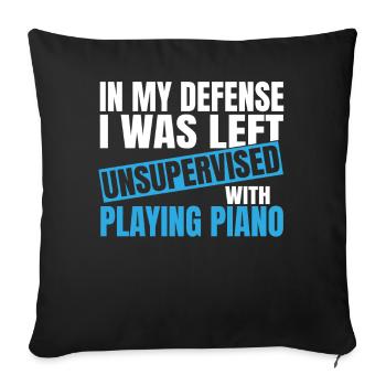 Pour ma défense, je n’ai pas été supervisé en jouant - Housse de coussin décorative 45 x 45 cm - noir - Devant