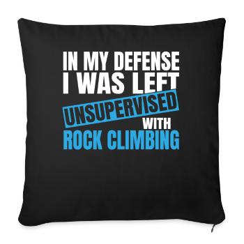 In My Defense I Was Left Unsupervised Rock - Sofa pillowcase 17,3'' x 17,3'' (45 x 45 cm) - black - Front
