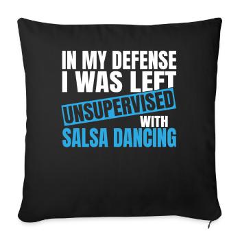 In My Defense I Was Left Unsupervised Salsa - Sofa pillowcase 17,3'' x 17,3'' (45 x 45 cm) - black - Front