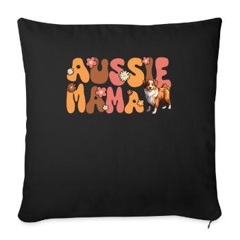 Berger australien rouge Tri Groovy Aussie Mama - Housse de coussin décorative 45 x 45 cm - noir - Devant
