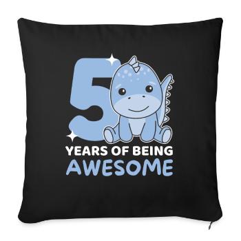 Dino for 5th birthday children five years old - Sofa pillowcase 17,3'' x 17,3'' (45 x 45 cm) - black - Front