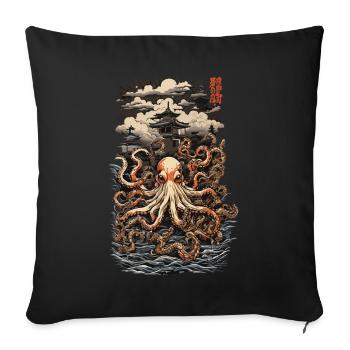 Ukiyo-e Octopus Japanese Octopus Art Design - Sofa pillowcase 17,3'' x 17,3'' (45 x 45 cm) - black - Front