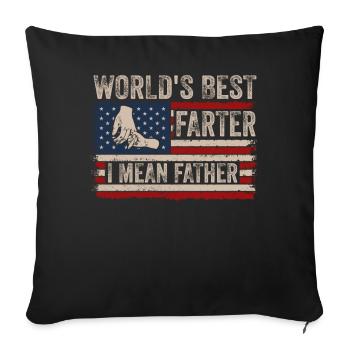 World's Best Farter I Mean Father - Sofa pillowcase 17,3'' x 17,3'' (45 x 45 cm) - black - Front