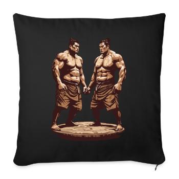 Sumo Warrior Wrestling & Tradition Japonaise - Housse de coussin décorative 45 x 45 cm - noir - Devant