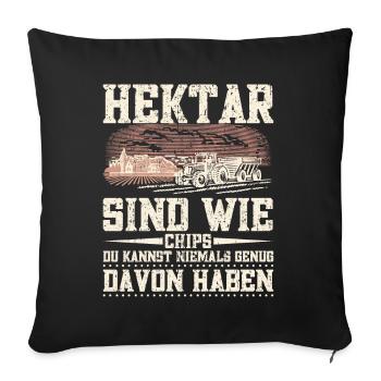Bauer Hühnerbauer Landwirt Traktor Trecker Hektar - Sofakissenbezug 45 x 45 cm - Schwarz - Vorne
