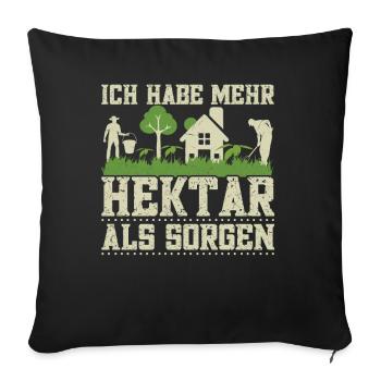 Landwirt Hektar Traktorfahrer Kuhbauer Acker - Sofakissenbezug 45 x 45 cm - Schwarz - Vorne