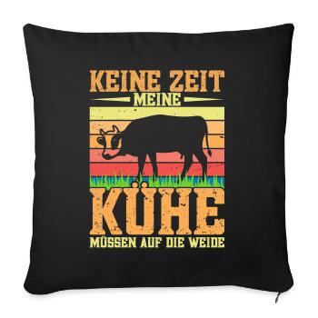 Kuhbauer Kühe melken Landwirt Bauer Traktor Acker - Sofakissenbezug 45 x 45 cm - Schwarz - Vorne