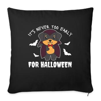 Rottweiler it's never too early for Halloween vampire - Sofa pillowcase 17,3'' x 17,3'' (45 x 45 cm) - black - Front
