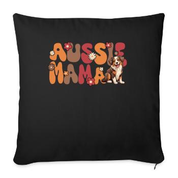 Berger australien rouge Tri Groovy Aussie Mama - Housse de coussin décorative 45 x 45 cm - noir - Devant