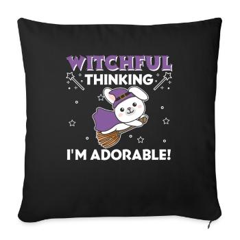 Bunny Halloween Witch Witches I'm Adorable - Sofa pillowcase 17,3'' x 17,3'' (45 x 45 cm) - black - Front