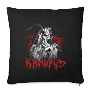 KRAMPUS NIKOLAUS KRAMPUSTAG NIKOLO PERCHTEN - Sofakissenbezug 45 x 45 cm - Schwarz - Vorne