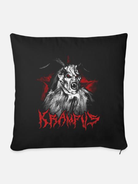 KRAMPUS NIKOLAUS KRAMPUSTAG NIKOLO PERCHTEN - Sofakissenbezug 45 x 45 cm - Schwarz