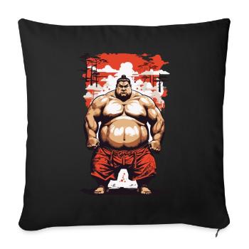 Lutteur de sumo Esthétique des arts martiaux japonais - Housse de coussin décorative 45 x 45 cm - noir - Devant