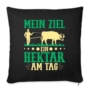 Traktorfahrer Hühnerbauer Landwirte - Sofakissenbezug 45 x 45 cm - Schwarz - Vorne
