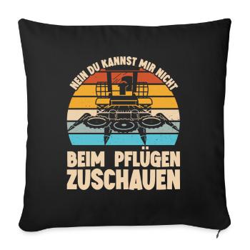 Landwirte Pflügen Hühnerbauer Kuhbauer Hektar - Sofakissenbezug 45 x 45 cm - Schwarz - Vorne