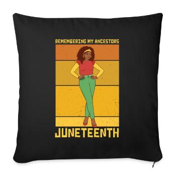 Juneteenth 1865 Se souvenir de mes ancêtres - Housse de coussin décorative 45 x 45 cm - noir - Devant