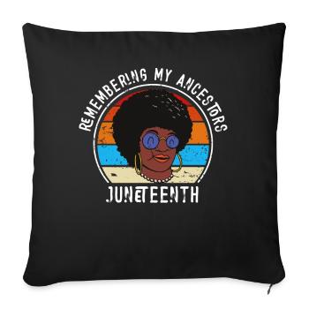 Juneteenth 1865 Remembering My Ancestors - Sofa pillowcase 17,3'' x 17,3'' (45 x 45 cm) - black - Front
