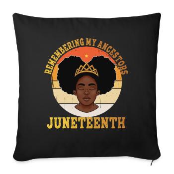 Juneteenth 1865 Remembering My Ancestors - Sofa pillowcase 17,3'' x 17,3'' (45 x 45 cm) - black - Front