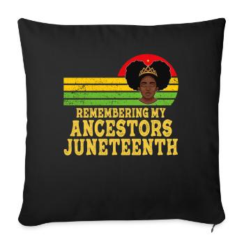 Juneteenth 1865 Se souvenir de mes ancêtres - Housse de coussin décorative 45 x 45 cm - noir - Devant