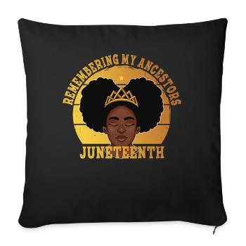 Juneteenth 1865 Remembering My Ancestors - Sofa pillowcase 17,3'' x 17,3'' (45 x 45 cm) - black - Front
