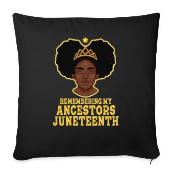 Juneteenth 1865 Se souvenir de mes ancêtres - Housse de coussin décorative 45 x 45 cm - noir - Devant