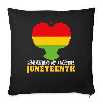 Juneteenth 1865 Remembering My Ancestors - Sofa pillowcase 17,3'' x 17,3'' (45 x 45 cm) - black - Front