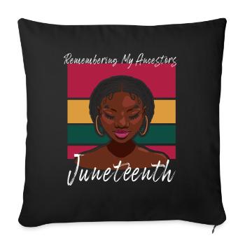Juneteenth 1865 Se souvenir de mes ancêtres - Housse de coussin décorative 45 x 45 cm - noir - Devant