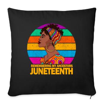 Juneteenth 1865 Remembering My Ancestors - Sofa pillowcase 17,3'' x 17,3'' (45 x 45 cm) - black - Front