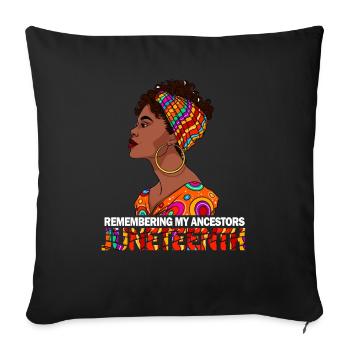 Juneteenth 1865 Remembering My Ancestors - Sofa pillowcase 17,3'' x 17,3'' (45 x 45 cm) - black - Front